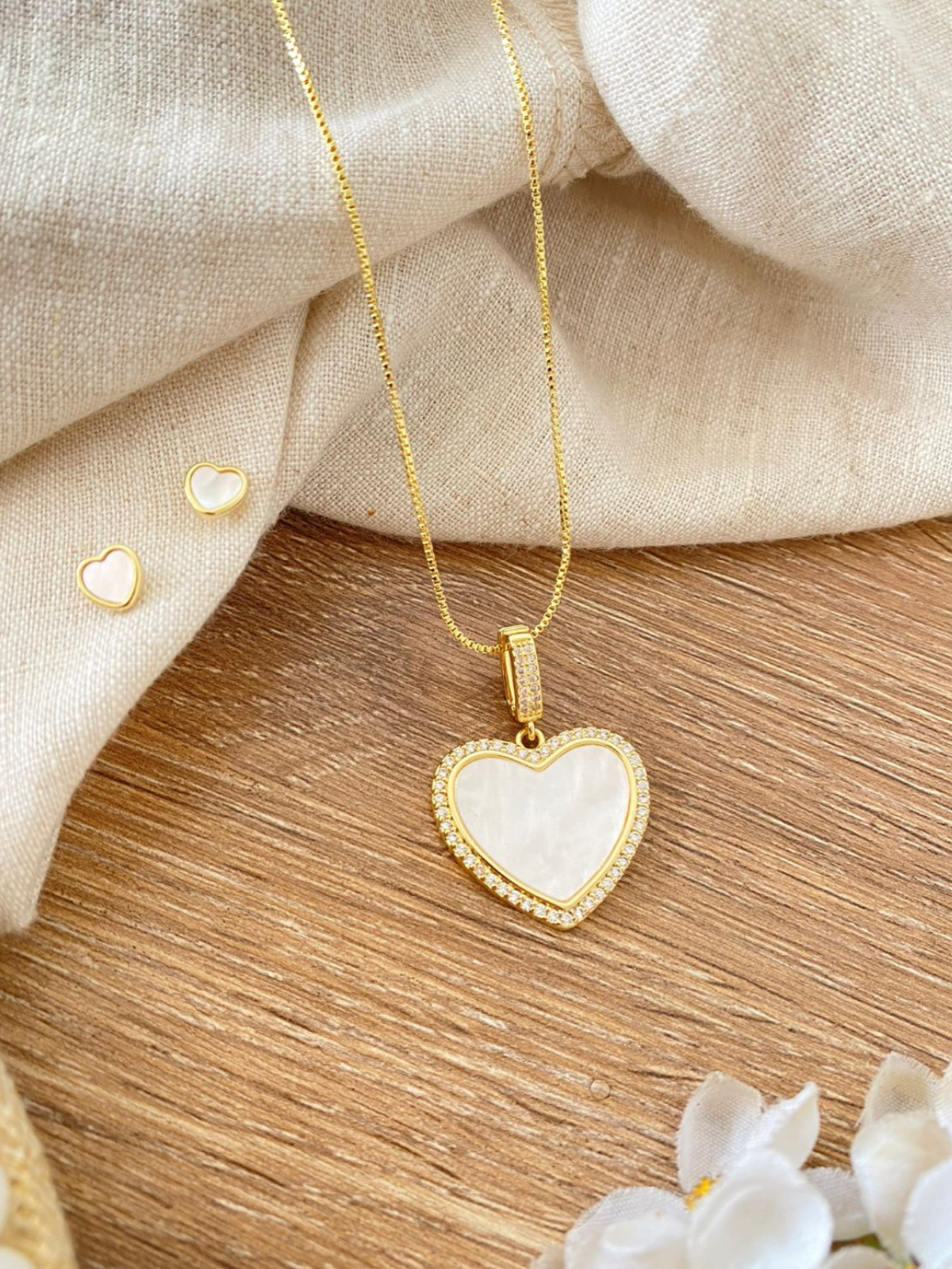 Set Cover Gold Corazón Nácar