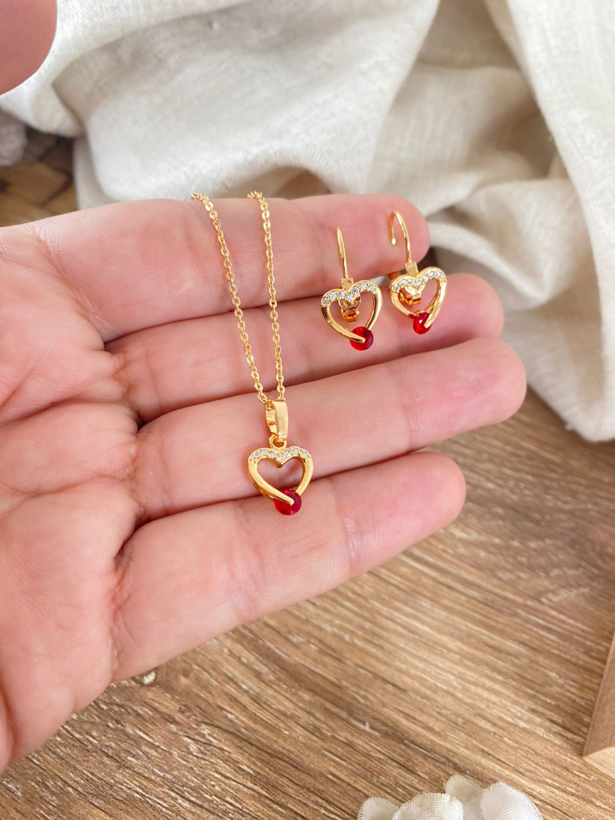 Set cover gold gancho corazón